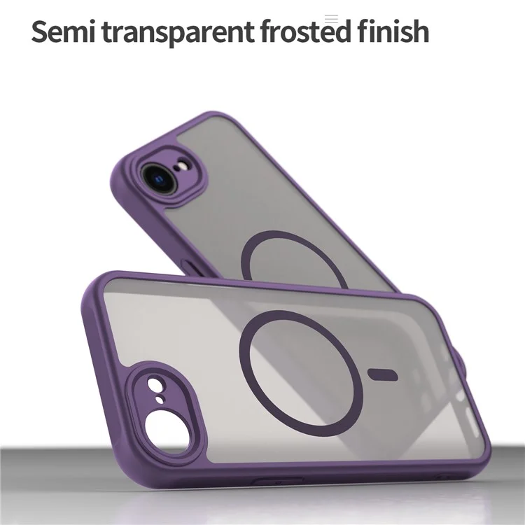 For iPhone 16e Case Magnetic Anti Drop PC + TPU Phone Cover Compatible with Magsafe - Purple-Cellmalls