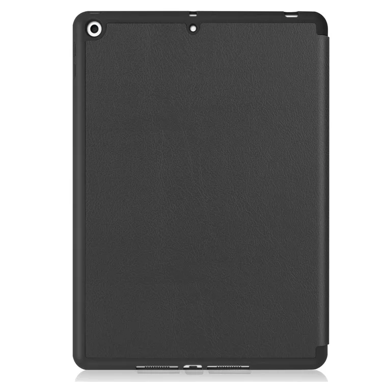 Leather Tablet Cover for iPad 10.2 (2021) / (2020) / (2019) Tri-Fold Stand Protection Case with Pen Slot - Black-Cellmalls