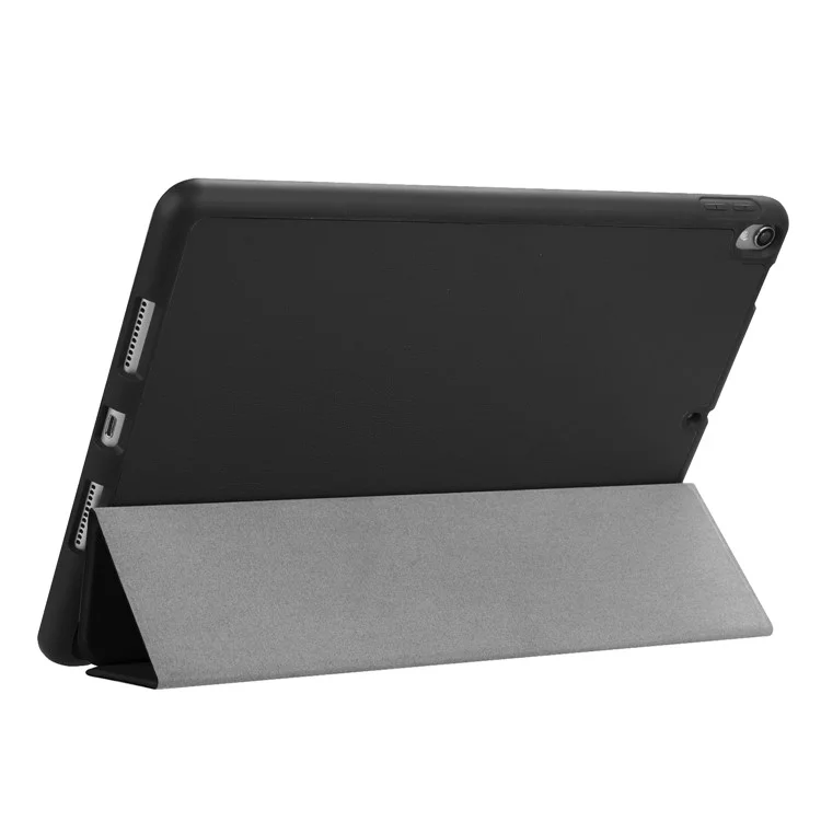 Tri-fold Stand PU Leather Smart Case with Pen Slot for iPad Air 10.5 (2019) / Pro 10.5-inch (2017) - Black-Cellmalls