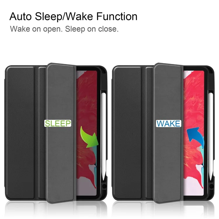 Stand Leather Tablet Case with Pen Slot for iPad Air 11 (2025) / (2024) / Air (2022) (2020) / Pro 11 (2022) (2021) (2020) (2018) - Black-Cellmalls