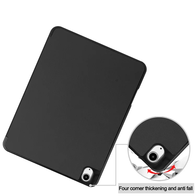 For iPad Air 13 (2025) / (2024) Stand Case Shock-Absorbent Leather Tablet Cover with Pen Slot - Black-Cellmalls