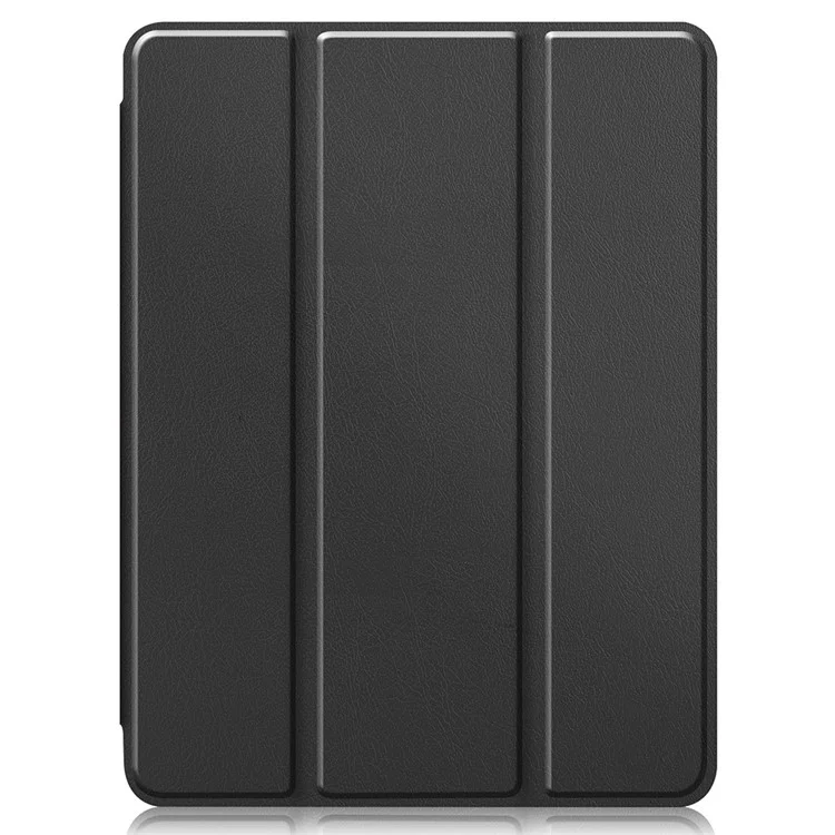 Stable Tri-fold Stand Stand Leather Tablet Cover Smart Case Shell with Pen Slot for iPad Pro 11-inch (2021) - Black-Cellmalls