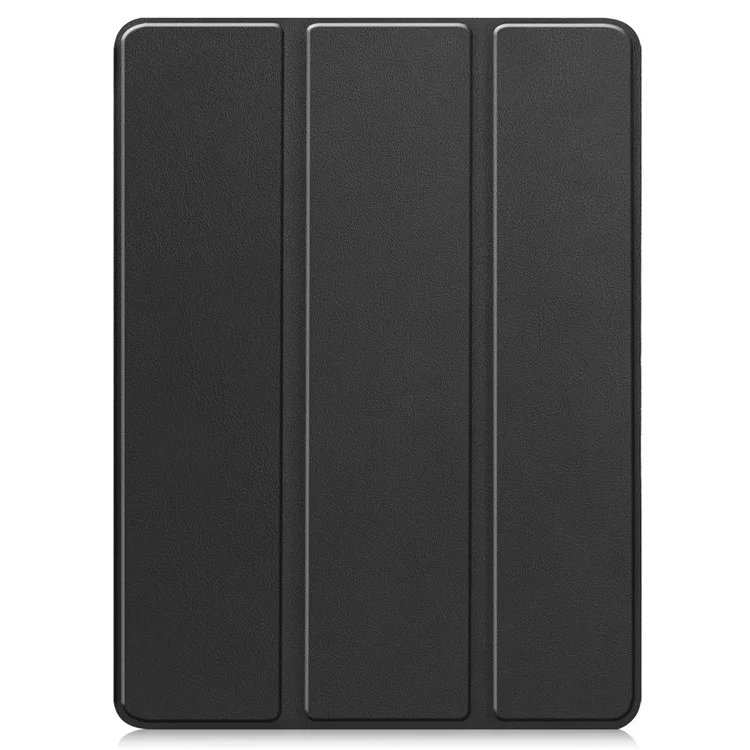 For iPad Pro 11 (2024) Leather Case Drop-proof Tri-fold Stand Tablet Cover with Pen Slot - Black-Cellmalls