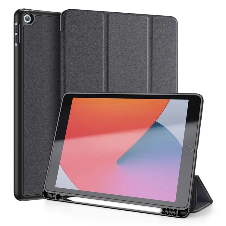 DUX DUCIS DOMO Series for iPad 10.2 (2021) / (2020) / (2019) Case Tri-Fold Stand PU Leather Smart Tablet Cover - Rose Gold-Cellmalls
