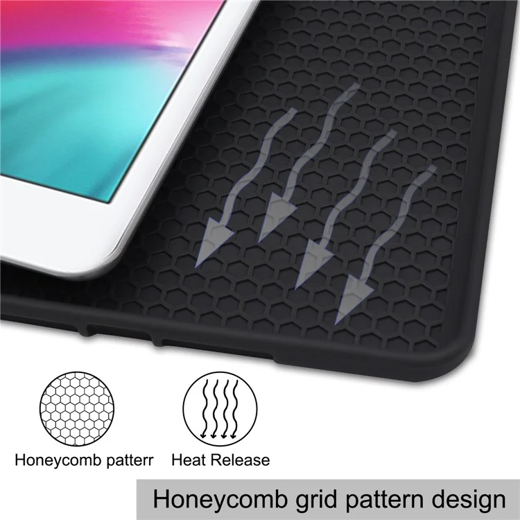 Stable Tri-fold Stand Stand PU Leather Smart Case with Pen Slot for iPad mini (2019) 7.9 inch / iPad mini 4 - Black-Cellmalls