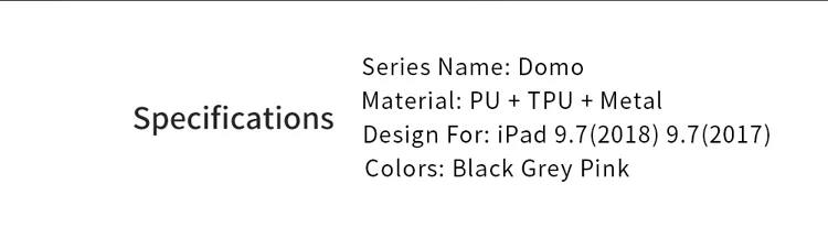 DUX DUCIS DOMO Series Tri-fold Stand PU Leather Smart Auto Wake/Sleep Cover with Pen Groove for iPad 9.7-inch (2018) / (2017) - Black-Cellmalls