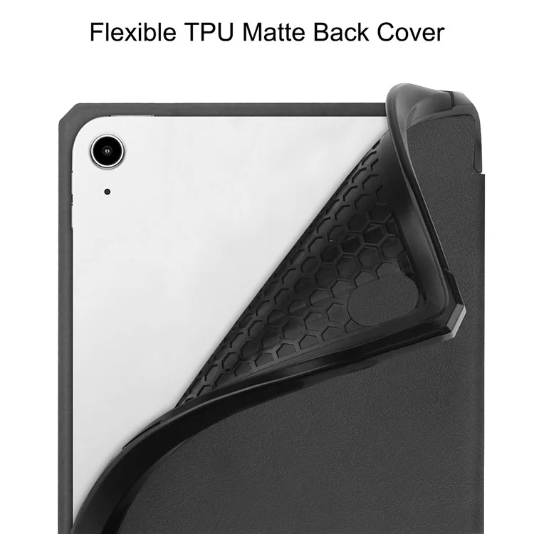 Anti-Scratch Tri-Fold Stand Shockproof PU Leather Smart Tablet Cover Protector with Pen Slot for iPad mini (2024) / mini (2021) - Black-Cellmalls