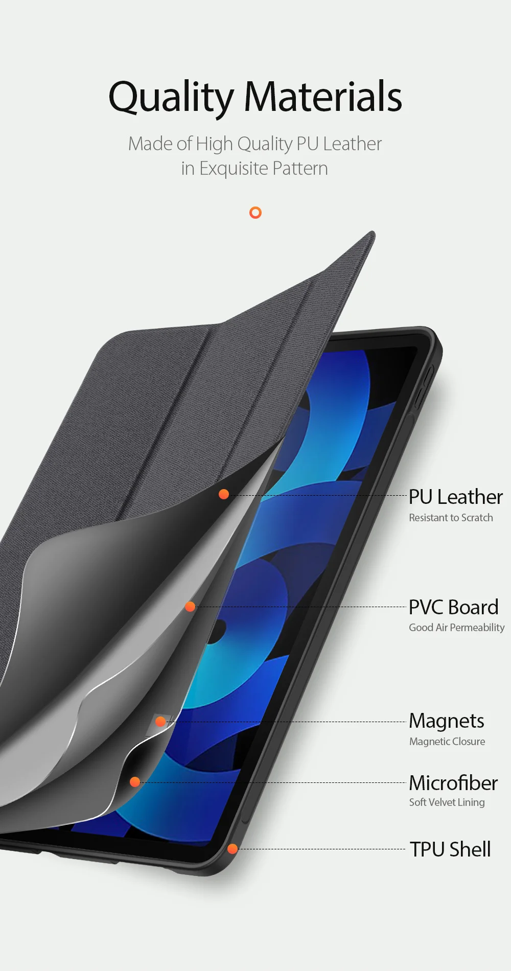 DUX DUCIS DOMO Tri-Fold Stand PU Leather Tablet Cover for iPad Air 11 (2025) / (2024) / Air (2020) / Air (2022) - Rose Gold-Cellmalls