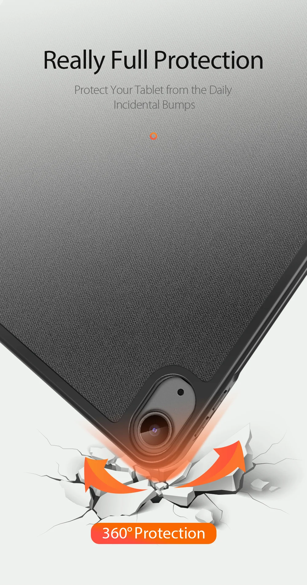 DUX DUCIS DOMO Tri-Fold Stand PU Leather Tablet Cover for iPad Air 11 (2025) / (2024) / Air (2020) / Air (2022) - Rose Gold-Cellmalls