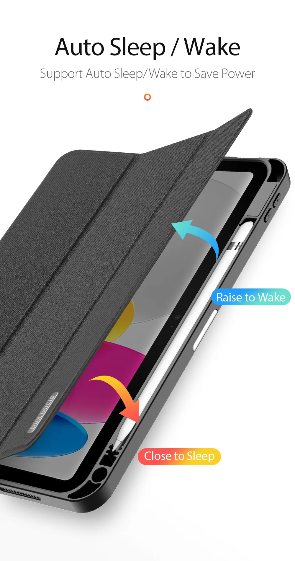 DUX DUCIS Domo Series for iPad (2025) / 10.9 (2022) Case Auto Wake / Sleep Tri-Fold Stand Leather Cover - Pink-Cellmalls