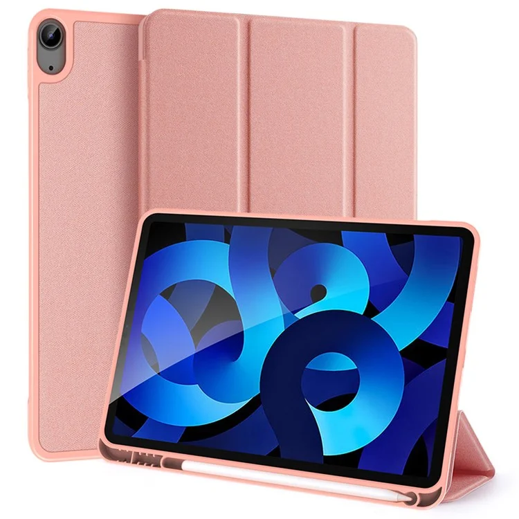 DUX DUCIS DOMO Tri-Fold Stand PU Leather Tablet Cover for iPad Air 11 (2025) / (2024) / Air (2020) / Air (2022) - Rose Gold-Cellmalls