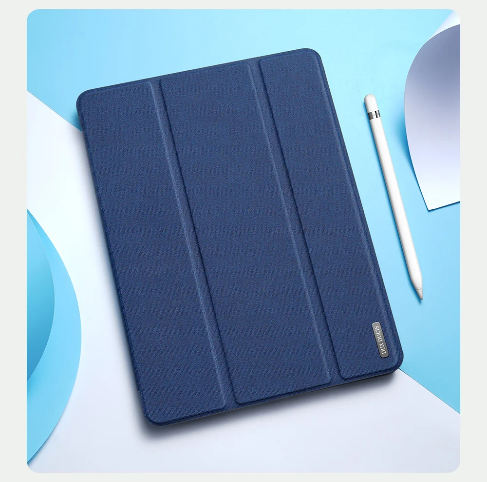 DUX DUCIS Domo Series for iPad (2025) / 10.9 (2022) Case Auto Wake / Sleep Tri-Fold Stand Leather Cover - Pink-Cellmalls