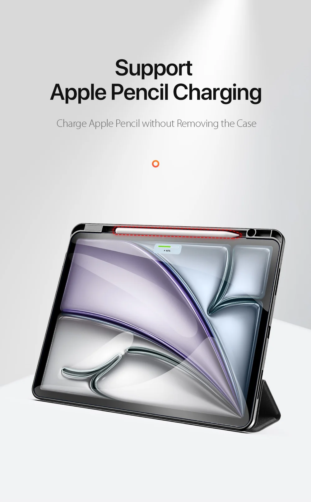 DUX DUCIS Domo Series for iPad Air 13 (2025) / (2024) Case Tri-Fold Stand Leather Smart Tablet Cover with Pencil Holder - Black-Cellmalls