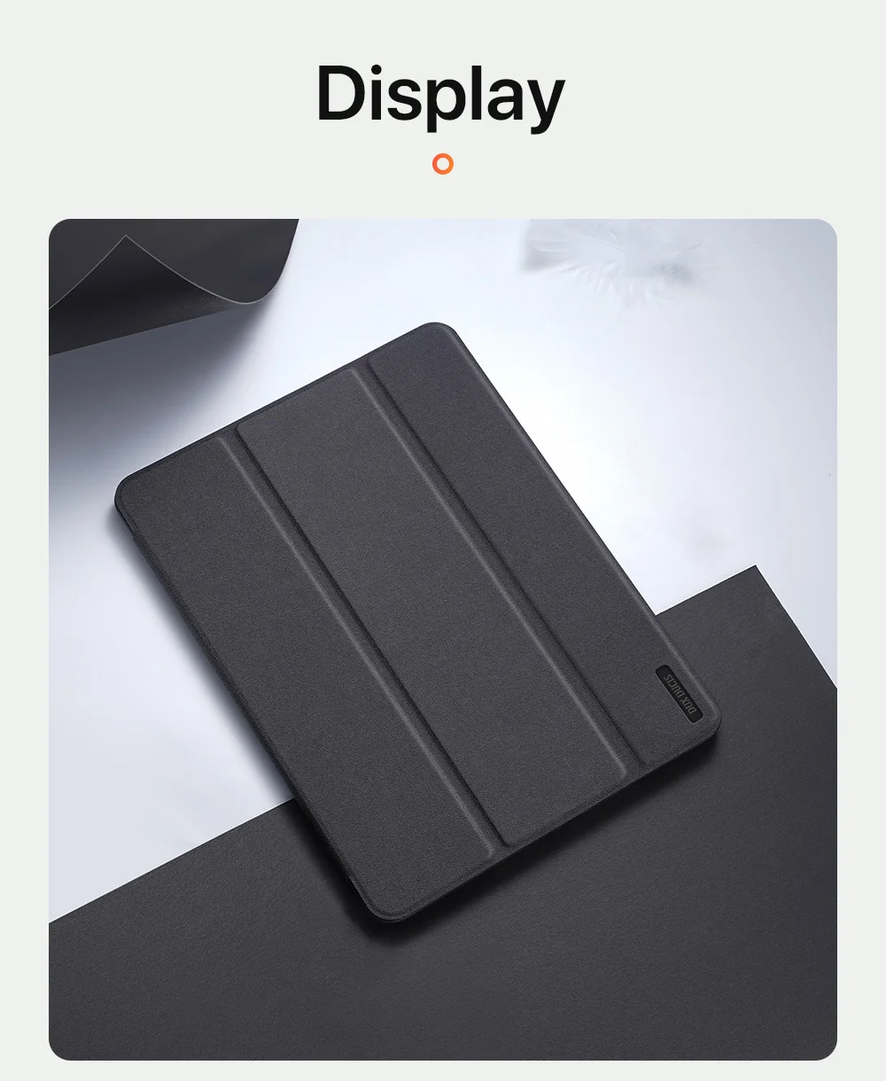 DUX DUCIS Domo Series for iPad Air 13 (2025) / (2024) Case Tri-Fold Stand Leather Smart Tablet Cover with Pencil Holder - Black-Cellmalls