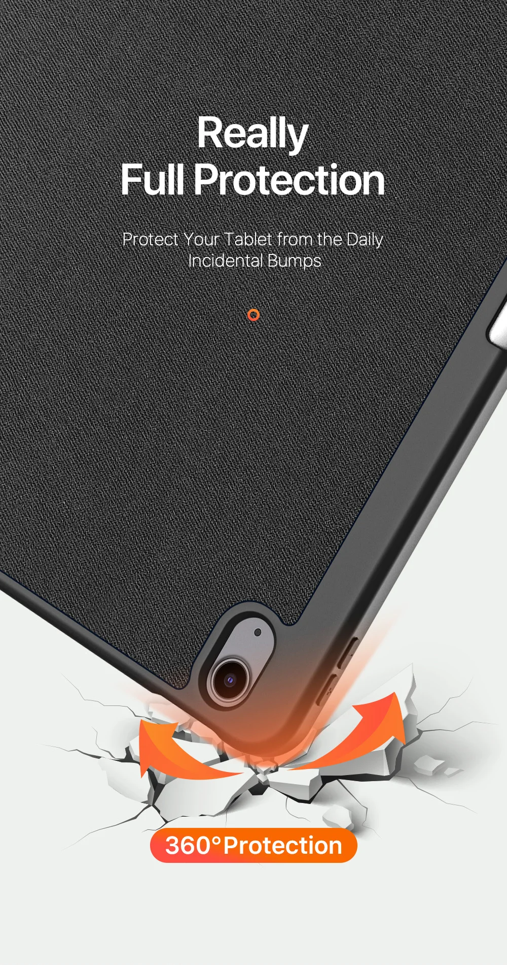 DUX DUCIS Domo Series for iPad Air 13 (2025) / (2024) Case Tri-Fold Stand Leather Smart Tablet Cover with Pencil Holder - Black-Cellmalls