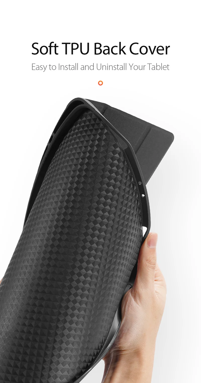 DUX DUCIS DOMO Series Microfiber Lining Tri-fold Leather Auto Sleep / Wake Tablet Cover with Pen Holder for iPad Pro 12.9 (2022) / (2021) / (2020) / (2018) - Black-Cellmalls