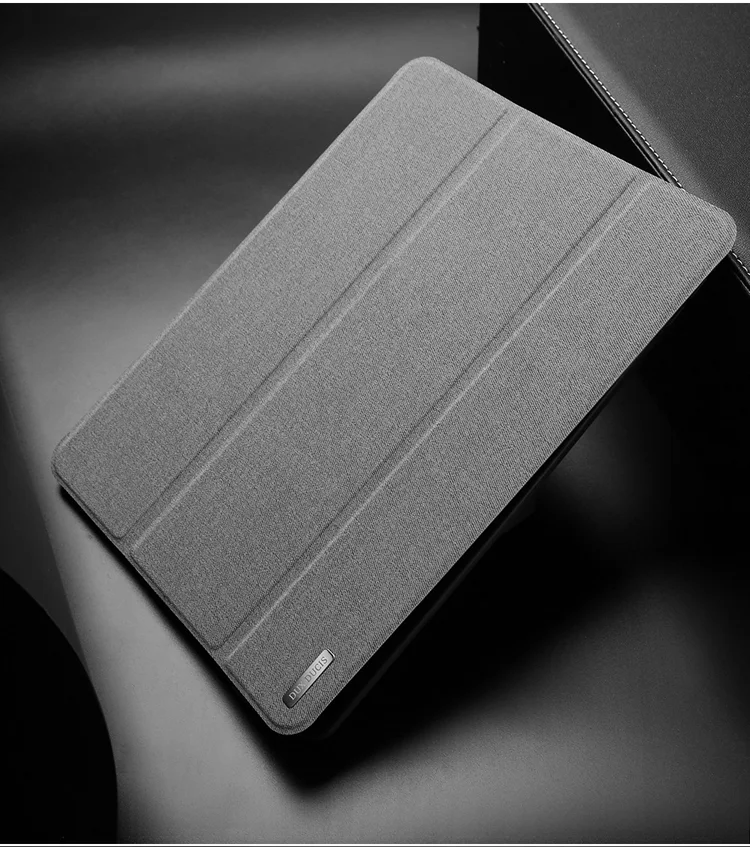 DUX DUCIS Domo Series Cloth Texture Tri-fold Stand PU Leather Smart Cover with Pen Holder for iPad Air 10.5 (2019) / Pro 10.5-inch (2017) - Black-Cellmalls