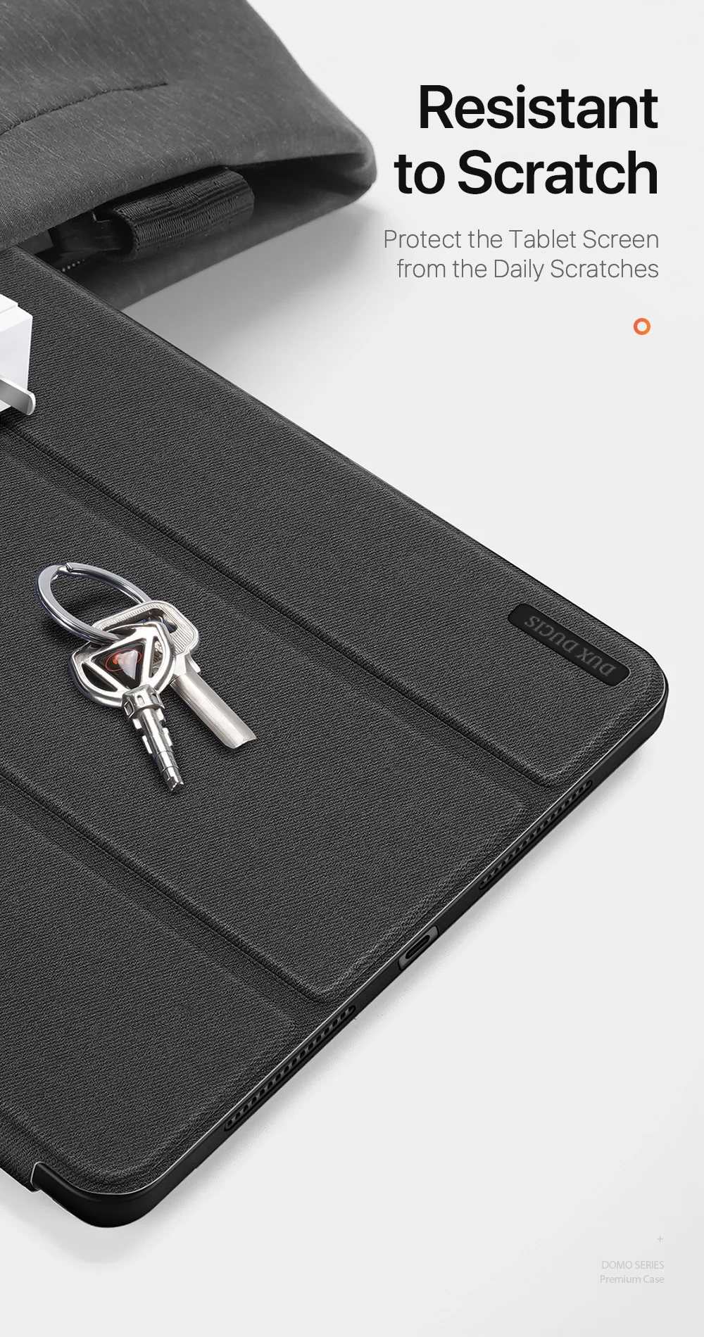 DUX DUCIS Domo Series for iPad Air 13 (2025) / (2024) Case Tri-Fold Stand Leather Smart Tablet Cover with Pencil Holder - Black-Cellmalls