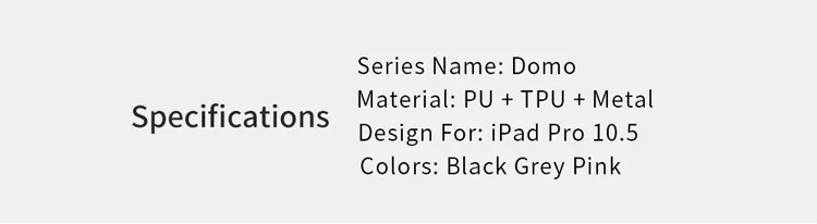 DUX DUCIS Domo Series Cloth Texture Tri-fold Stand PU Leather Smart Cover with Pen Holder for iPad Air 10.5 (2019) / Pro 10.5-inch (2017) - Black-Cellmalls