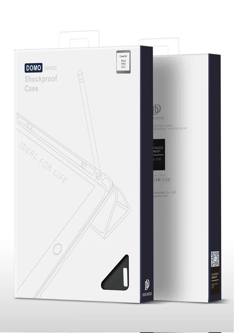 DUX DUCIS Domo Series Cloth Texture Tri-fold Stand PU Leather Smart Cover with Pen Holder for iPad Air 10.5 (2019) / Pro 10.5-inch (2017) - Black-Cellmalls