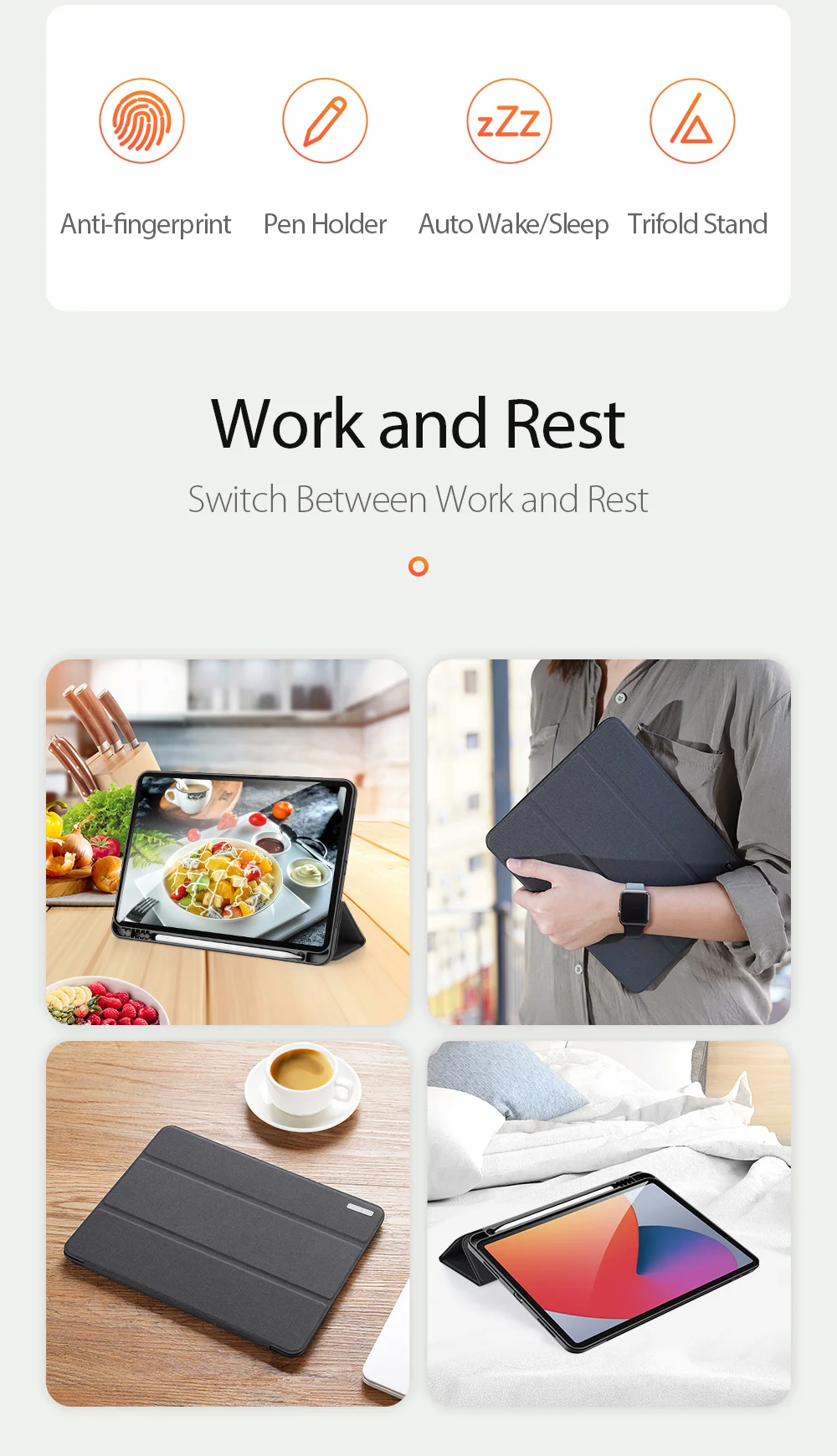 DUX DUCIS Tri-fold Stand Design Business Style Tablet Protective Case with Pen Slot for iPad Pro 11-inch (2022) / (2021) / (2020) - Pink-Cellmalls