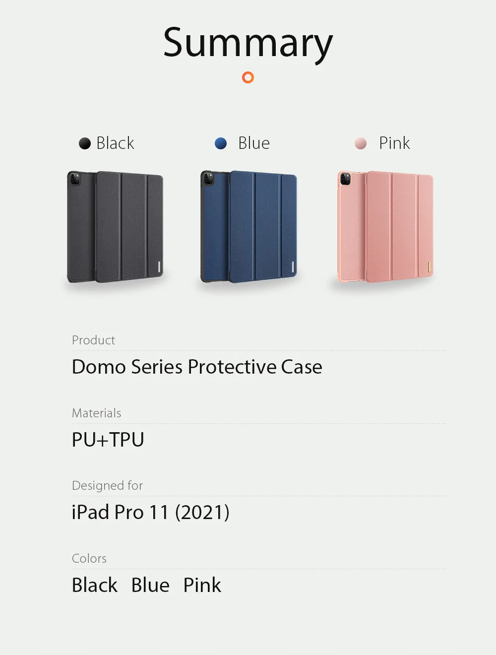 DUX DUCIS Tri-fold Stand Design Business Style Tablet Protective Case with Pen Slot for iPad Pro 11-inch (2022) / (2021) / (2020) - Pink-Cellmalls