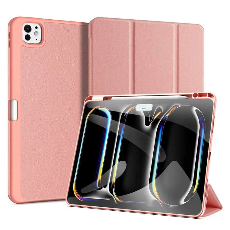 DUX DUCIS Domo Series for iPad Pro 13 (2024) Case Tri-fold Stand Auto Sleep / Wake Folio Leather Tablet Cover - Black-Cellmalls