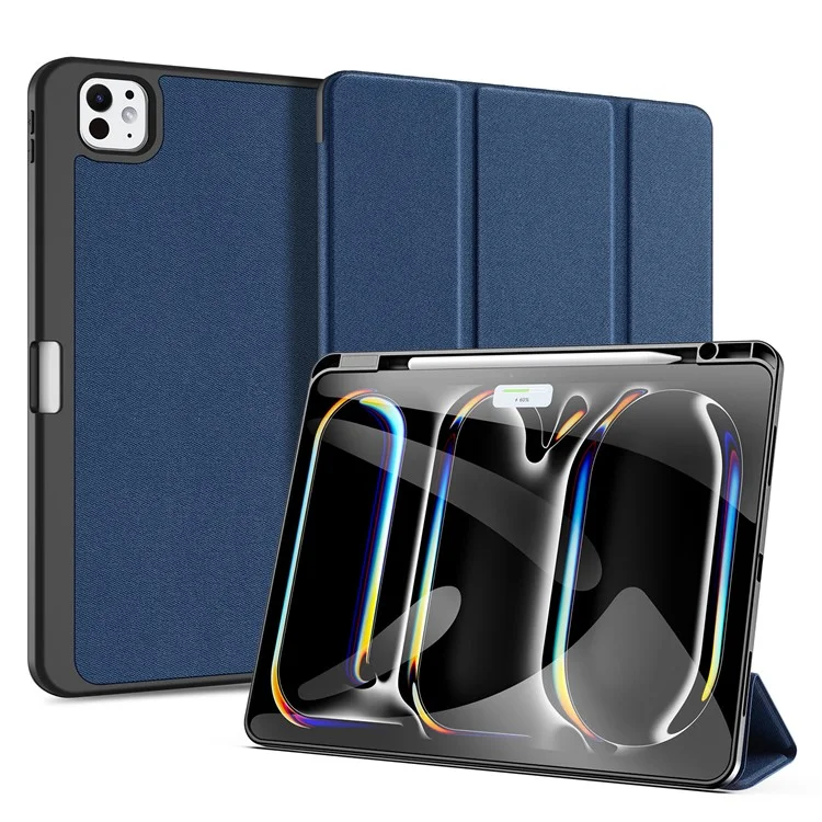 DUX DUCIS Domo Series for iPad Pro 13 (2024) Case Tri-fold Stand Auto Sleep / Wake Folio Leather Tablet Cover - Black-Cellmalls