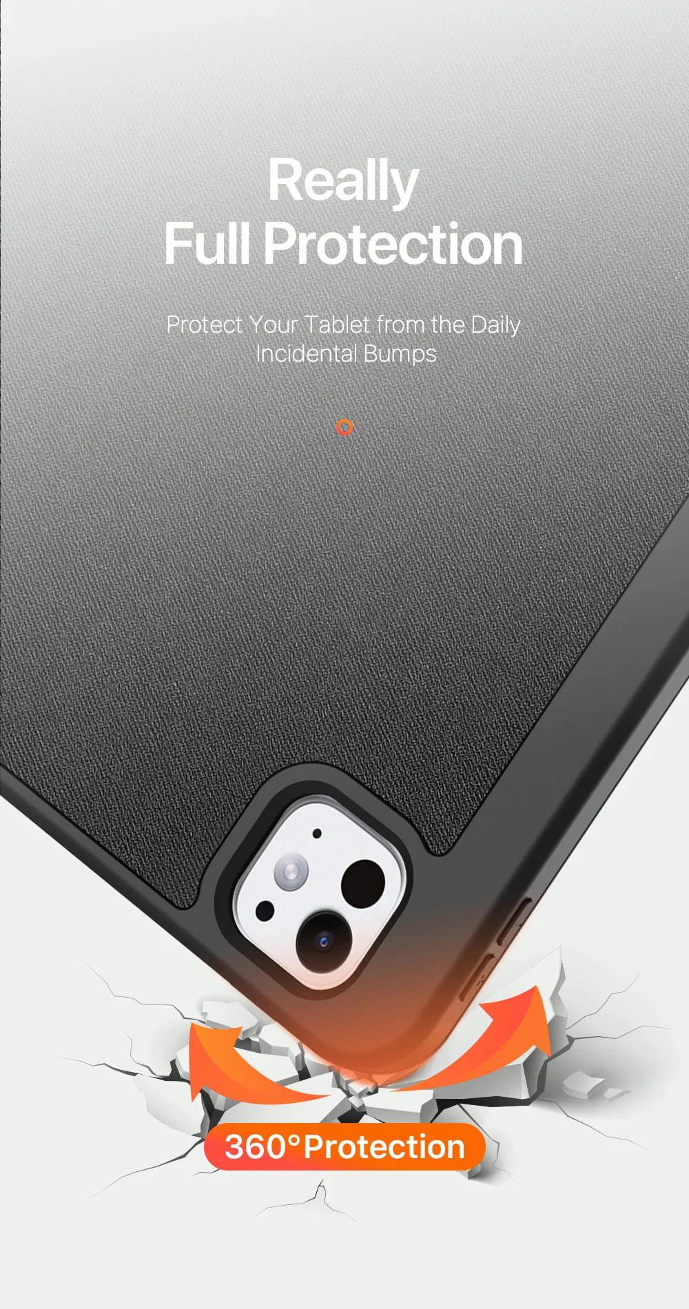 DUX DUCIS Domo Series for iPad Pro 11 (2024) Tablet Case Tri-fold Stand Leather Business Style Cover - Black-Cellmalls