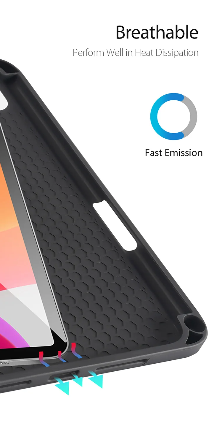 DUX DUCIS Domo Series Auto Wake / Sleep Leather Tri-Fold Stand Tablet Case with Pen Holder for iPad mini (2024) / mini (2021) - Black-Cellmalls