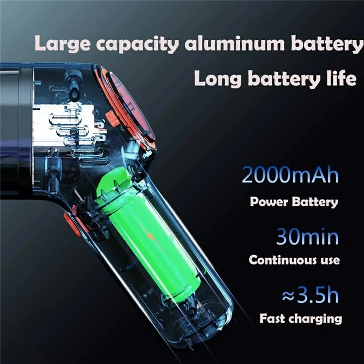 SUITU ST-8000 Dust Collect Cleaning Tool Handheld Cordless Wet and Dry 4500Pa Powerful Suction Vacuum Cleaner - Black-Cellmalls