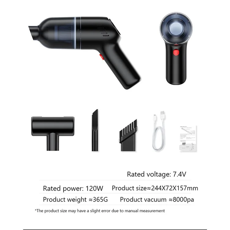 SUITU ST-8000 Dust Collect Cleaning Tool Handheld Cordless Wet and Dry 4500Pa Powerful Suction Vacuum Cleaner - Black-Cellmalls