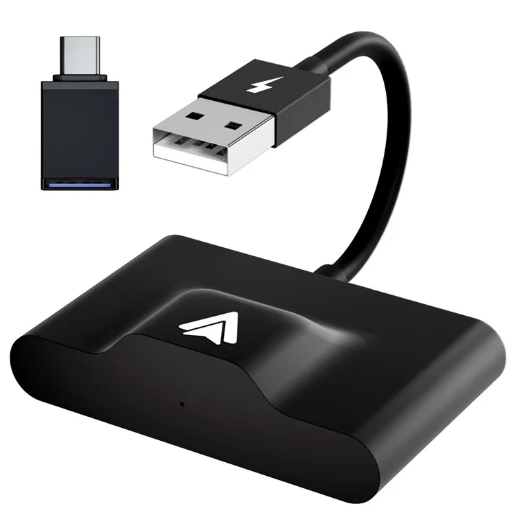 THT-020-3+ Wireless Android Auto Adapter Wired to Wireless Converter Support USB and Type-C Port - Black-Cellmalls