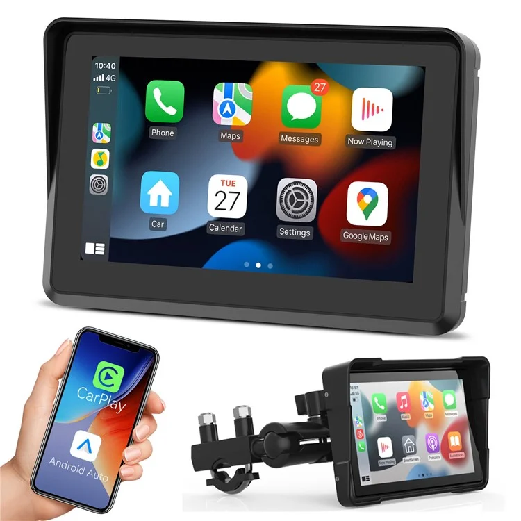 W512A 5 inch IPS Touch Screen 2.4G / 5G WiFi Motorcycle Navigation Screen with Wireless Carplay Android Auto-Cellmalls