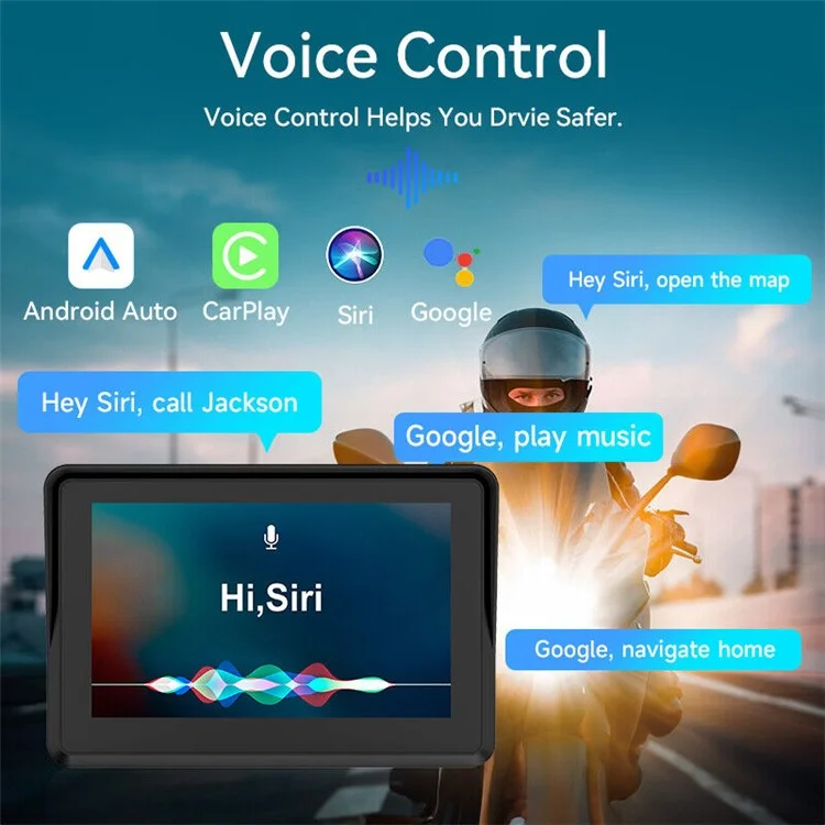 W512A 5 inch IPS Touch Screen 2.4G / 5G WiFi Motorcycle Navigation Screen with Wireless Carplay Android Auto-Cellmalls