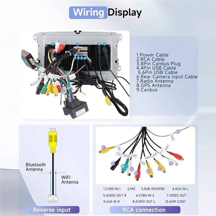 RH5013C 7 Inch Touch Screen Android 13 Car Stereo Radio Android Auto CarPlay Multimedia Player, 2+32GB-Cellmalls