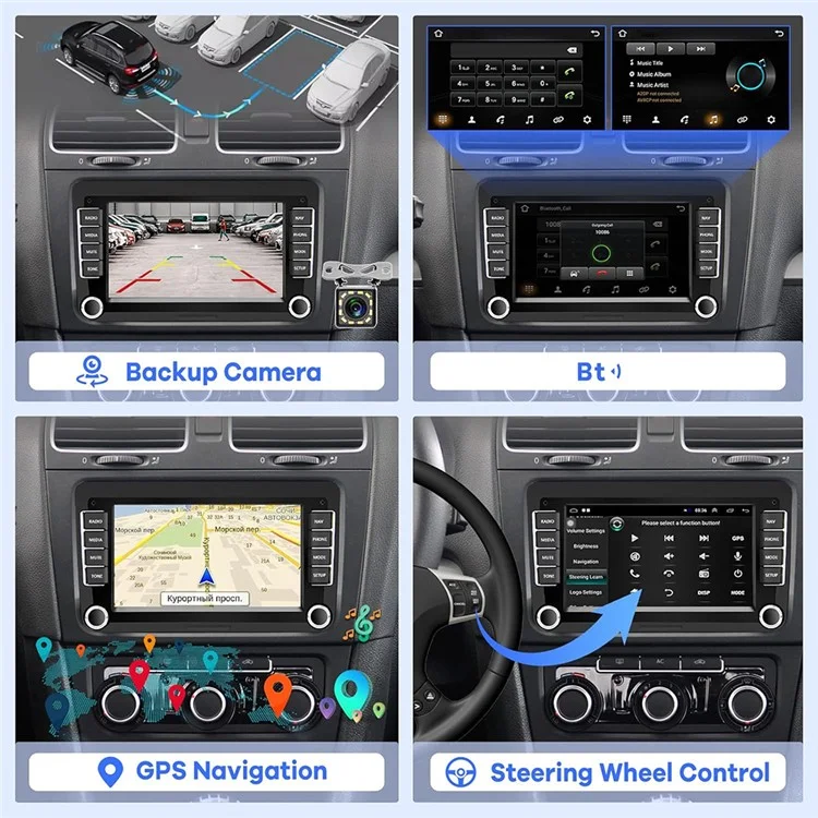 RH5013C 7 Inch Touch Screen Android 13 Car Stereo Radio Android Auto CarPlay Multimedia Player, 2+32GB-Cellmalls