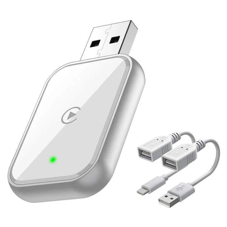 348 Wireless CarPlay Adapter for iPhone Convert Wired to Wireless Compatible with Built-in CarPlay Cars - White-Cellmalls