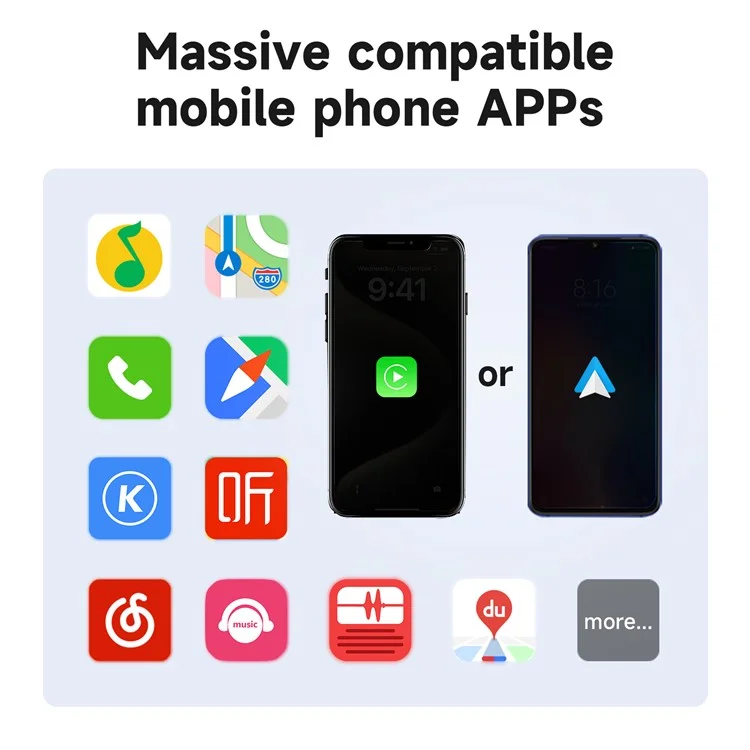 348 Wireless CarPlay Adapter for iPhone Convert Wired to Wireless Compatible with Built-In CarPlay Cars - Black-Cellmalls