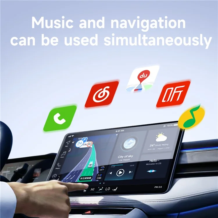 348 Wireless CarPlay Adapter for iPhone Convert Wired to Wireless Compatible with Built-in CarPlay Cars - White-Cellmalls