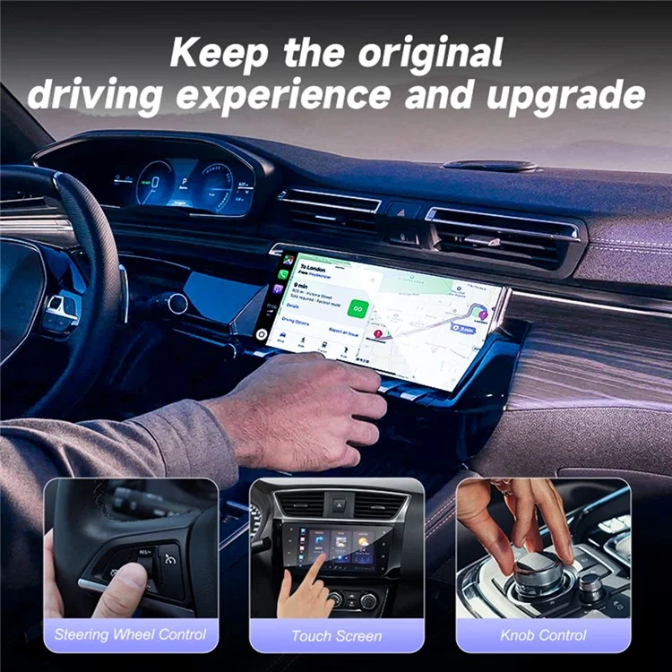 2 in 1 Wireless CarPlay Android Auto Adapter Cars Upgrade Wired to Wireless CarPlay Dongle - Black-Cellmalls