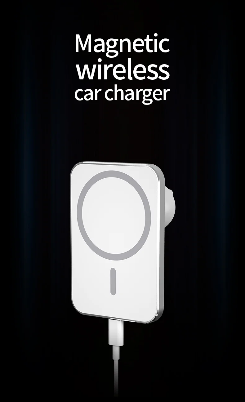 X16 Magnetic Car Charger 15W Fast Charging Air Vent Mount Magnetic Car Charger Compatible with MagSafe - Black-Cellmalls