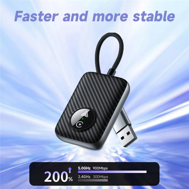 2 in 1 Wireless CarPlay Android Auto Adapter Cars Upgrade Wired to Wireless CarPlay Dongle - Black-Cellmalls