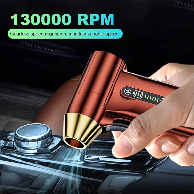 ST-8109 Portable Handheld Wireless Blower 3 Gears Adjustable High Power Car Home Dust Cleaner - Black-Cellmalls