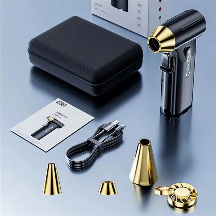 ST-8109 Portable Handheld Wireless Blower 3 Gears Adjustable High Power Car Home Dust Cleaner - Black-Cellmalls