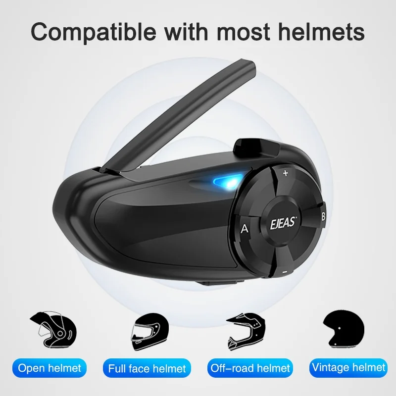 EJEAS Q7 800m Motorcycle Helmet Bluetooth-Compatible Intercom CVC Noise Canceling 7-Rider Walkie and Talkie-Cellmalls