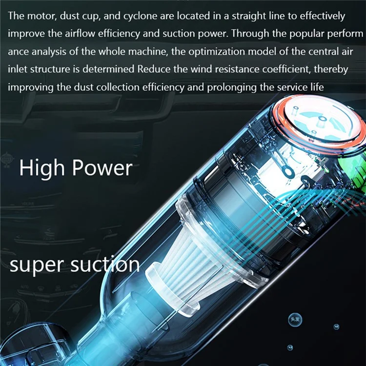 SUITU ST-8000 Dust Collect Cleaning Tool Handheld Cordless Wet and Dry 4500Pa Powerful Suction Vacuum Cleaner - White-Cellmalls