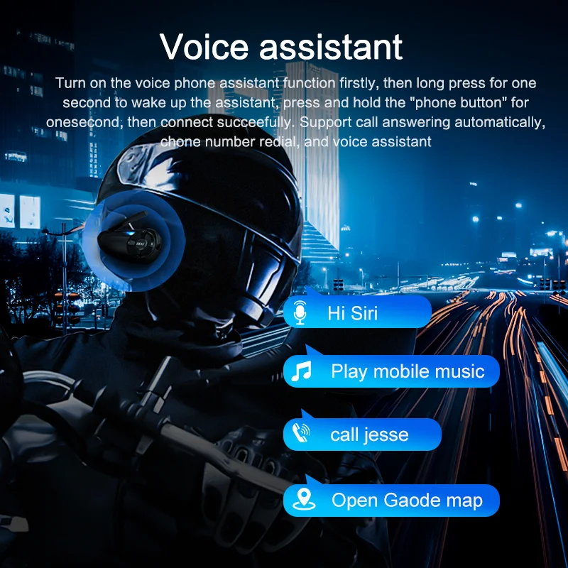 EJEAS Q7 800m Motorcycle Helmet Bluetooth-Compatible Intercom CVC Noise Canceling 7-Rider Walkie and Talkie-Cellmalls