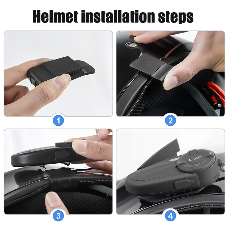 EJEAS Q7 800m Motorcycle Helmet Bluetooth-Compatible Intercom CVC Noise Canceling 7-Rider Walkie and Talkie-Cellmalls