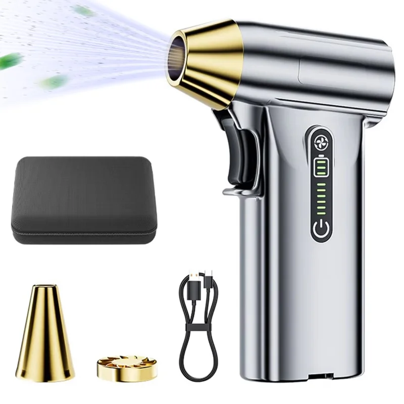 ST-8109 Portable Handheld Wireless Blower 3 Gears Adjustable High Power Car Home Dust Cleaner - Silver-Cellmalls